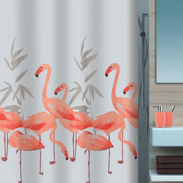  Spirella Flamingo Duschdraperi, textil - Badhuset.se